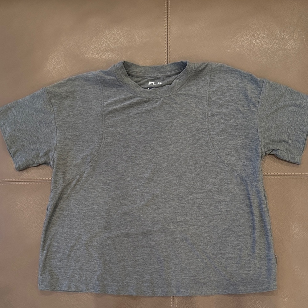 Gray woman’s exercise shirt